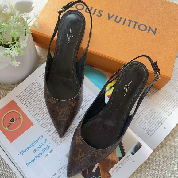 Louis Vuitton Shoes - Louis Vuitton Brown Monogram Slingback Women's Shoes